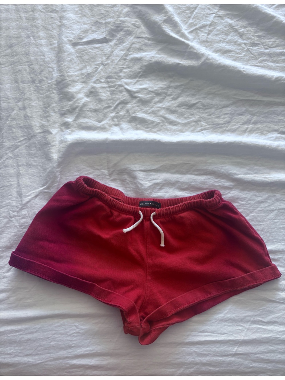 Brandy Melville Red Drawstring Sweatshorts